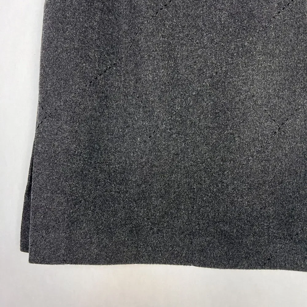 Casual Corner Vintage Pencil Skirt 4 Gray Wool Cashmere Diamond Cut Side Slits